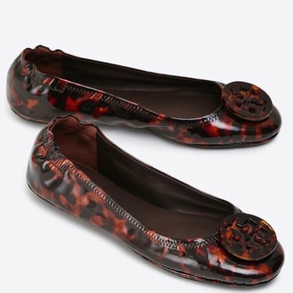 Tory Burch Mini Travel Flat Tortoise Size 6.5